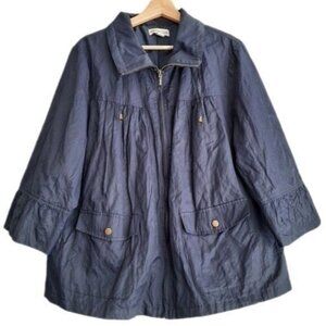 COLDWATER CREEK Light Jacket Full-zip Navy PLUS Sz 18